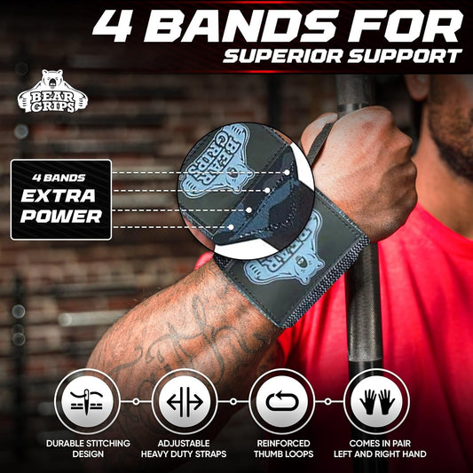 Wrist Wraps for Weightlifting | Weight Lifting Wrist Straps for Weightlifting | Extra Strength Gym Wrist Wraps | Two Wrist Wrap per Pack | 12” & 18” | Lifting Wrist Wraps for Men & Women