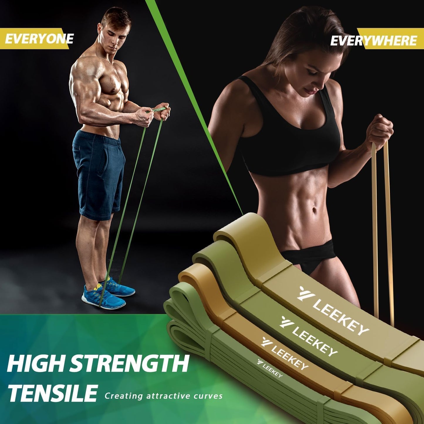 Resistance Bands, Exercise Bands with Handles,Pull up Assist Bands - Bands for Working Out,Band for Men and Women Fitness Training, Physical Therapy,Home Workouts