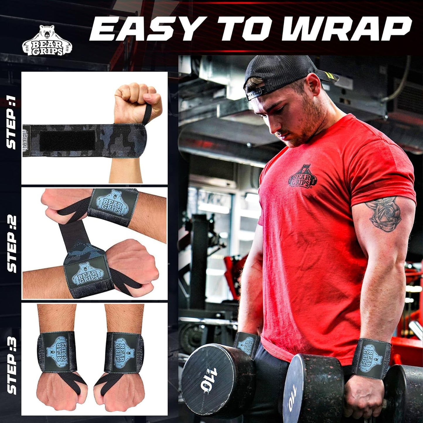 Wrist Wraps for Weightlifting | Weight Lifting Wrist Straps for Weightlifting | Extra Strength Gym Wrist Wraps | Two Wrist Wrap per Pack | 12” & 18” | Lifting Wrist Wraps for Men & Women