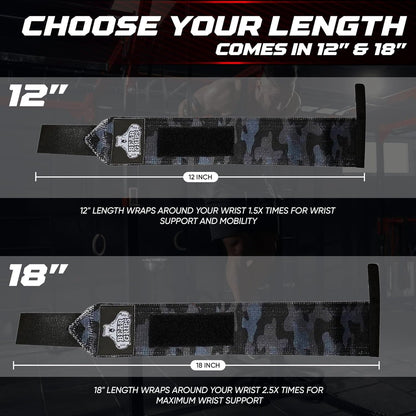 Wrist Wraps for Weightlifting | Weight Lifting Wrist Straps for Weightlifting | Extra Strength Gym Wrist Wraps | Two Wrist Wrap per Pack | 12” & 18” | Lifting Wrist Wraps for Men & Women
